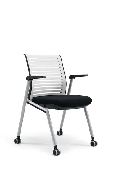 Günstiger Preis, moderner, drehbarer Bürostuhl aus Stoff und Netzgewebe